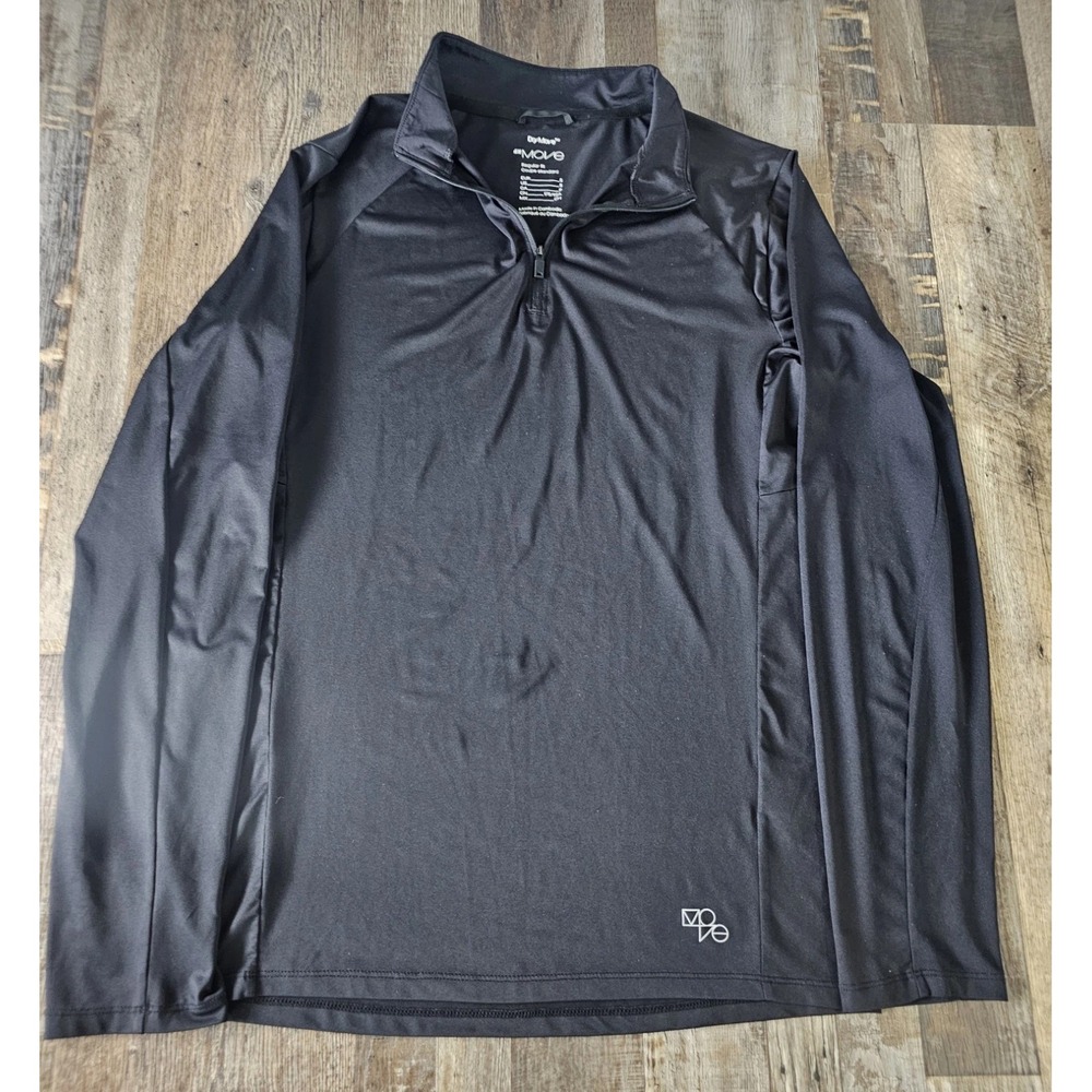 H&M Move Shirt Womens Small Black DryMove Long Sleeve Athletic Perf Top 1/4 Zip